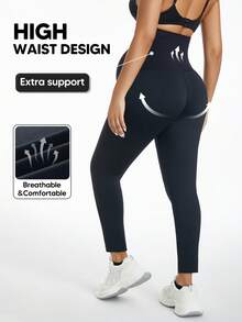 Black Maternity Leggings, Shark Design, Minimalist Slim Fit Casual Pants