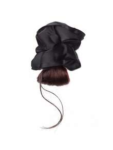 8英寸低马尾假发，带夹子，女士豹纹发带，仿真花苞发型，自然蓬松盘发，假发套装，适合女性