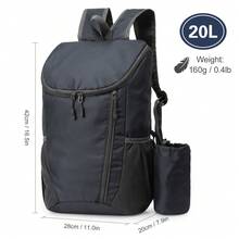 Hiking Backpack, 20L Packable Daypack For Men Women, Nylon With Adjustable Straps, Lightweight Waterproof Outdoor Camping Travel, Black - 黑色 - 查看 7