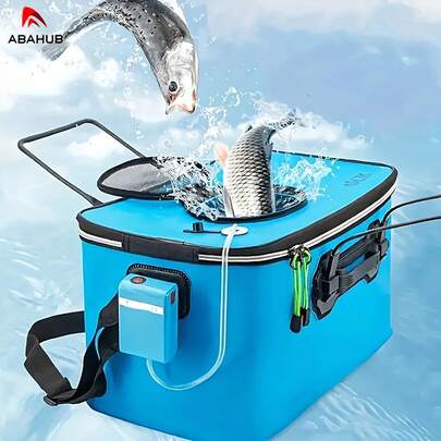 ABAHUB EVA Foldable Thickened Fishing Box, Multi-Functional Handheld Fishing Gear Storage And Fish Bucket.