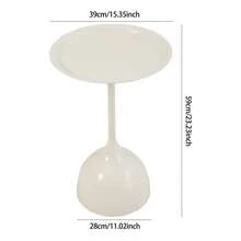 Round Shaped End Table, Narrow Side Table, Modern Sofa Side Table With Metal Frame, Coffee Snack Couch Table For Living Room, Bedroom, Bedside - Black - View 11