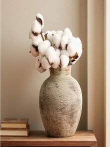 1pc Vintage Vase, Rustic Retro Ceramic Round Handmade Decorative Vase, Suitable For Valentine's Day, Thanksgiving, Home Gatherings, Decor For Living Room, Office, Entryway - One Size Fits All - View 2