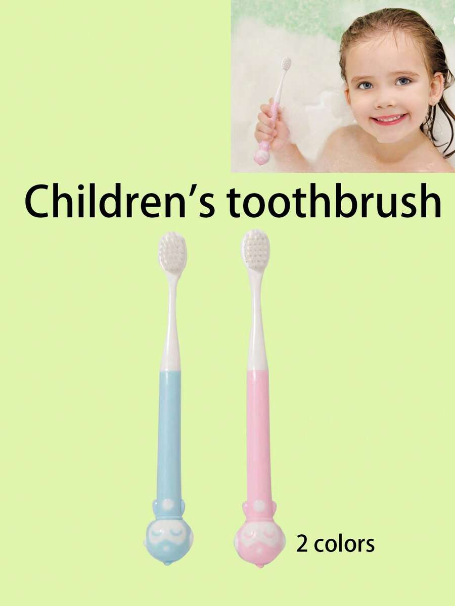 1 pieza Cepillo de dientes para niños, adecuado para niños de 3-6-12 años, cerdas suaves, para uso en el baño, unisex para niños y niñas, mejor regalo para bebés y niños pequeños, color aleatorio - Varios colores - Ver 1