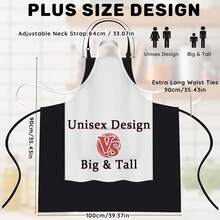 2 Pcs Plus Size Chef Apron, Unisex Professional Apron With 2 Pockets For CooFKing, Work, BaFKing (Larger Size) - Black - View 4