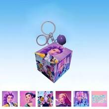 High-Quality Witch Hunting Team Mini Magic Cube Keychain, Character Pattern Stress Relief Toy Pendant, Holiday Gift Small Accessory - Multicolor - View 1