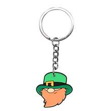 15个圣帕特里克节钥匙扣 - 幸运草、甜甜圈、帽子钥匙扣，圣帕特里克节礼物，随机幸运草/小妖精/高顶礼帽钥匙扣，适合儿童和成人，可用于包包装饰，圣帕特里克节主题小妖精甜甜圈帽子钥匙扣派对用品 - 彩色 - 查看 10