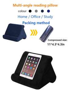 Tablet Reading Pillow, Foldable Multi-Angle Soft Pillow, Tablet Stand, Reading Pillow Suitable For Desk Reading, Tablet Holder, Hands-Free, Neck And Eye Protection, Multi-Angle Adjustable, Soft And Non-Damaging To Device, Anti-Slip And Stable, Essential For Reading In Bed, Comfortable For Long Use, Foldable And Portable, Ergonomic Design, Foldable Storage, Anti-Slip Groove (Stable For Phone/Tablet), Neck Support, Universal For Phone/Tablet, Horizontal Or Vertical Placement, Protects Device Edges - Multicolor - View 11