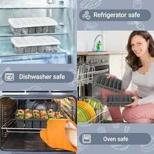 1/2 Cup Silicone Freezer Molds With Lid, 2-Pack Silicone Freezer Trays For Soup, Sauce & Broth – Meal Prep Containers, Large Ice Cube Tray, Oven & Dishwasher - Hồ Xanh - Xem 6