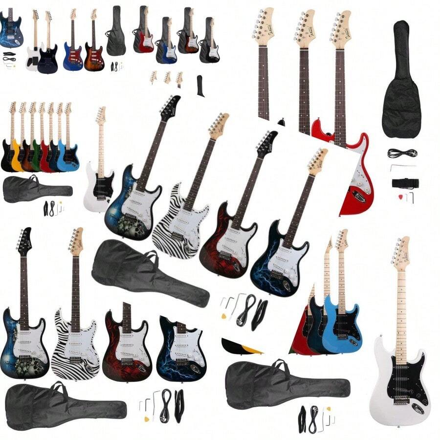 Glarry Maple Electric Guitar School Band Rosewood For Beginner With Guitar Bag - như hình ảnh - Xem 1