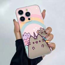 Lindos gatos de dibujos animados con fondo de arcoíris y estrellas. Esta elegante funda es compatible con iPhone 17, 16, 15, 14 Pro Max, 13, 12, 11, XR y XS Plus. Fabricada en TPU flexible, resistente a golpes y arañazos, ofrece una excelente protección contra caídas y un agarre cómodo. Es un regalo ideal para familiares, amigos y seres queridos, y una opción perfecta para festivales. - transparente - Ver 2