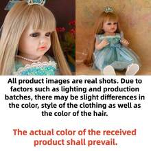 22 Inch (Approx. 55cm) Realistic Reborn Doll, Full Vinyl Body, Long Hair Princess Toddler Toy, Birthday/Christmas Gift, Doll, Soft Vinyl, Children Doll, Bathtub Playmate, Roleplay Toy (Comes With Pacifier, Bottle, Diaper, Birth Certificate) - Baby Blue - View 14