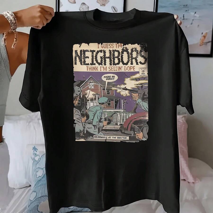 Everyday Comfort Retro Comic Style Graphic T-Shirt - Im Not Old Im Dope Design Soft Cotton Loose Fit Short Slee - 黑色 - 查看 1