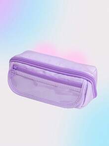 Estuche de lápices de gran capacidad, hermoso y práctico, bolsa de almacenamiento de artículos de oficina, diseño simple y duradero, multifuncional, , primer día de escuela - Multicolor - Ver 12