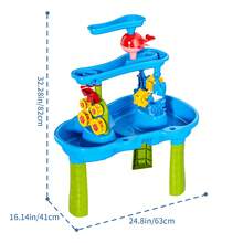 Kids Sand Water Table , 3-Tier Sand And Water Play Table Toys For Kids, Summer Activity Tables Outside Beach,Birthday Gift - Blue - View 9