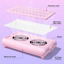 2026 New Nail Dust Collector, Dual-Fan Professional Nail Vacuum With Filter Paper (10 Sheets), Suitable For Acrylic Nail Polishing And Manicure Care In Nail Salons And Home Use. Nail Supplies, Valentine's Day Gift. - Pink - View 3