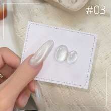 MIANEL 10ml 冬季幸运白玻璃珠猫眼凝胶指甲油，月光灯泡水晶宽猫眼指甲油，冬季美甲用品，超白指甲油，适合婚礼女孩 - 彩色 - 查看 17