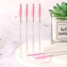 100pcs/Pack Disposable Mascara Wands, Spiral Brushes And Lash Brushes, Suitable For Eyebrow/Eyelash Extensions (Pink) - Multicolor - View 6