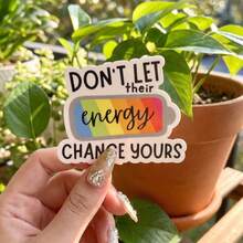 3英寸“别让他们改变你”趣味贴纸。励志文字乙烯基贴纸。适用于员工、经理和同事 | 完美的隔间装饰、工作搞笑礼物或激励提醒 | 防水耐用乙烯基材质，可用于笔记本电脑、水瓶、手机、行李箱、车窗等。您也可以将其粘贴在任何您想要的地方！ - 彩色 - 查看 8