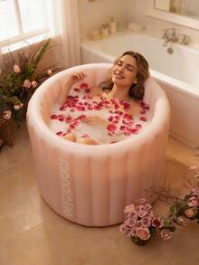 1PC Adult Portable Inflatable Bathtub, With Foot Pump - Easy Inflation & Drainage, Ideal For Home Spa, Hot/Ice Baths, Foldable For Storage - Perfect Gift;Bathroom Essentials