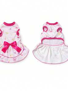 Pet Outfit, Butterfly Dress, Cool Summer Knit Fabric For Dogs And Cats. - Màu be - Xem 2