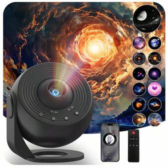 Professional Bedroom Star Projector Lamp, Smart Lighting Planetarium HD 12-In-1 Movie Disc Star Projector With Timer, White Noise, 360° Rotation, Bluetooth And Remote Control For Relaxing Sleep