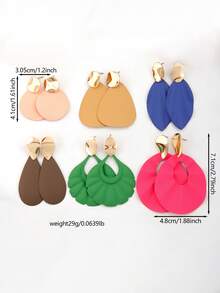 6pairs/set Water Drop Earrings - Multicolor - View 6