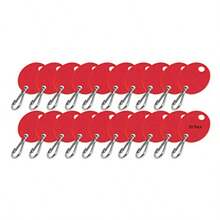 Oval Key Tag With Hook In Red 20 Pack For Secure Access Durable Plastic Construction Vibrant Color Reliable Holding Power - Red - View 6