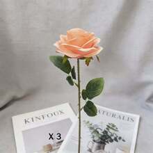 1pc/3pcs/6pcs Artificial Rose Flowers With Green Leaves, Lifelike Large Blooms / Maintenance-Free White, Red, Pink, Purple Fake Flowers / Suitable For Home Vase Filler, Wedding, Party, Mother's Day, Women's Day Gifts, All Season Durable Silk Flower Arrangement - Multicolor - View 22