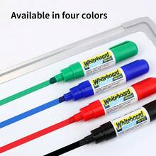 4-Colour Erasable Whiteboard Markers With Built-In Erasers, Water-Based Markers For Easy Removal, Two Nib Options Available, Suitable For Calendars, Glass Surfaces, And Home Offices. - Multicolor - View 2