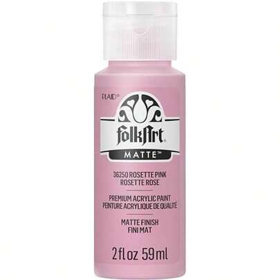 FolkArt Acrylic Craft Paint, Rosette Pink 2 Fl Oz Premium Matte Finish Paint, Perfect For Easy To Apply DIY Arts And Crafts, 36250
