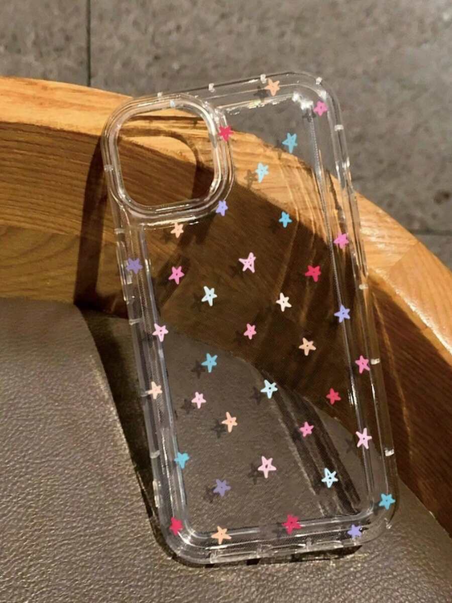 1 pieza Funda de teléfono con diseño de estrella colorido y minimalista, adecuada como regalo festivo compatible con Samsung, compatible con iPhone XS/XS Max/XR/11/12/13/14/14 Plus/15/15 Plus/16/16 Plus/7/8 Plus/17/17 Pro y otros modelos - Multicolor - Ver 1
