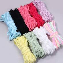 10pcs/Pack Fluffy Pompom Trim Cord, 10mm Asymmetrical Cute Yarn Rope For Clothing, Shoes, Bags, DIY Handmade Knitting Arts And Crafts Supplies - Pom-pom Lace Cord - View 5