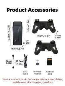 1 Set Home Gaming Console, 1 Dual-Player TV-Connected Standalone Gaming Machine, 1 New Cartridge-Type FC Game Box, 1 Red & White Wireless Controller, 1 HD Interactive Gaming System (With 20,000 Games), 1 GBA Emulator, And 1 Arcade Game - Black - View 10