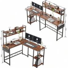 Devoko White Height Adjustable Desk 160 X 75 Cm Electrically Adjustable L-Shaped Desk With Memory Control, Ergonomic Game Table With Cup Holder, Hook. - Burnt Orange - View 7