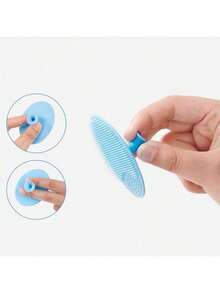2pcs Baby Comb + Silicone Brush, Newborn Hair Removal Comb And Silicone Washing Brush, Baby Shampoo Brush, Massage Brush