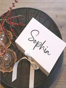 1pc-Custom Name Gift Box, Personalized Custom Text Wedding Gift Box, Personalized Magnetic Folding Storage Box, Bridesmaid Gift Box, Personalized Wedding Gift Box With Bridesmaid Gift Box And Design Your Own Birthday Empty Gift Box, Mother's Day, Birthday