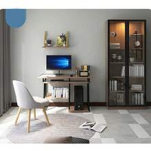 Estilo Minimalista Escritorio Moderno Con Estantes 70cm - Multicolor - Ver 2