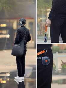 1pc Large Capacity Foldable Reusable Shopping Bag - Ultra-Portable With Convenient Storage Case, Space-Saving Disc Design, And Rolls Up Compactly For Travel, Shopping, And Daily Errands