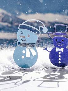 1包白色牛皮纸镂空材料包，冬季觅食系列，简约冬季雪景剪贴簿贴纸 - 彩色 - 查看 8