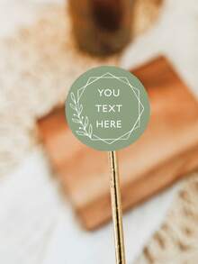 Custom Round Stickers, Vinyl Stickers Wedding, Personalized Thank You Stickers Business, Sage Party Favor Labels, Custom Circle Stickers,School Supplies,Back To School - Multicolor - View 13