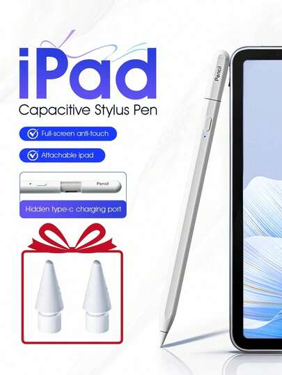 Easypie Selection This Capacitive Stylus Compatible With Ipad Features Dual Tips And Long-Lasting Battery Life! With A Type-C Interface, It Is Portable And Easy To Use, Effectively Preventing Accidental Touches, And Compatible With Both Apple And Android Systems. It Makes An Ideal Gift For Friends, Graduations, Back-To-School, Christmas, Valentine's Day, Parents, Halloween, Thanksgiving, Birthdays, New Year And Other Holidays, As Well As A Perfect Choice For Personalized Customization, Birthdays, New Year And Other Occasions.
