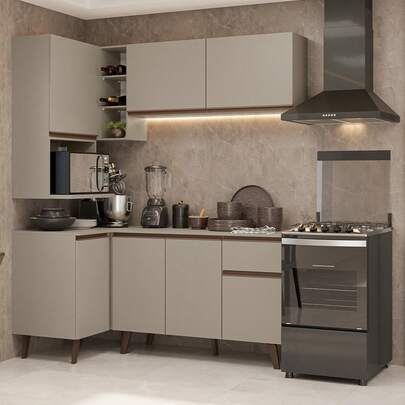  Cocina Integral Completa Modular Madesa Nice 265cm Crema 08