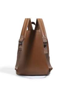 黑色双肩包，翻盖设计，防水便携，适合旅行、度假、工作、办公、运动、健身房等户外场合，尼龙材质，休闲百搭，适合学生、男生、大学生、青少年、高中生等。 - 咖啡棕 - 查看 6