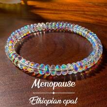 Menopause Natural  Opal Bracelet, Stretchable Elastic Cord Jewelry, Helps Maintain Emotional Balance - 透明的 - 查看 6