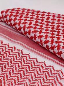 2件装 - 中东阿拉伯迪拜沙特提花波浪图案大号男士头带、头巾、沙漠头带、迪拜阿拉伯户外方巾男士防风颈套！ - 彩色 - 查看 3