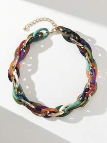 1条女士时尚多巴胺亚克力链项链，适合日常佩戴和度假 - 多色 - 查看 7