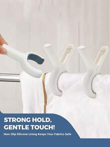 Large Beach Towel Clips 8 Pack, Towel Clips For Beach Chairs Cruise Heavy Duty, Towel Holder Clips For Clothes Pool Boat, 2 Mixed Colors Khaki And Blue - Multicolor - View 5