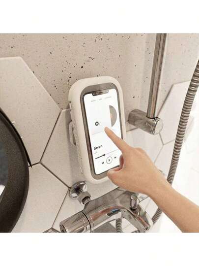 360° Rotating Waterproof Shower Phone Holder, Expandable Adjustable Angle Anti-Fog High Sensitivity Mask Box Suitable For Bathroom Mirror, Bathtub, Kitchen, Waterproof Bathroom Touchscreen Phone Case, Wall-Mounted Touchscreen Phone Holder Box Without Drilling