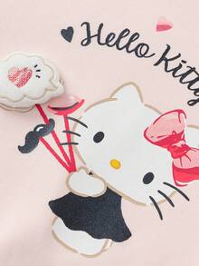 Balabala Sanrio Girls Crew Neck Sweatshirt, Hello Kitty & Friends Print, Soft Touch Fabric, Comfortable Fit, Spring Casual Wear - White Red - View 5