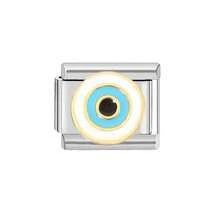 Kit modular de estilo DIY, módulos de pulsera desmontables de acero inoxidable con diseño de ojo malvado, estrella, corazón en estilo punk y graffiti, versátil y adecuado para hacer joyas personalizadas, apto para hombres y mujeres, gran idea de regalo - Acero - Ver 19
